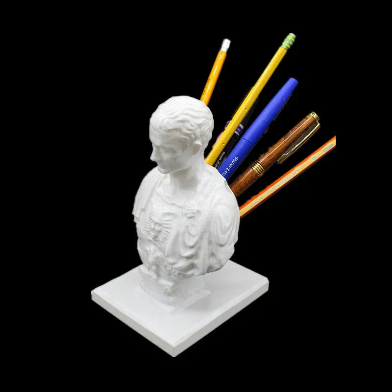 NNEOBA Julius Caesar statue Office Desk Pen Holder-4