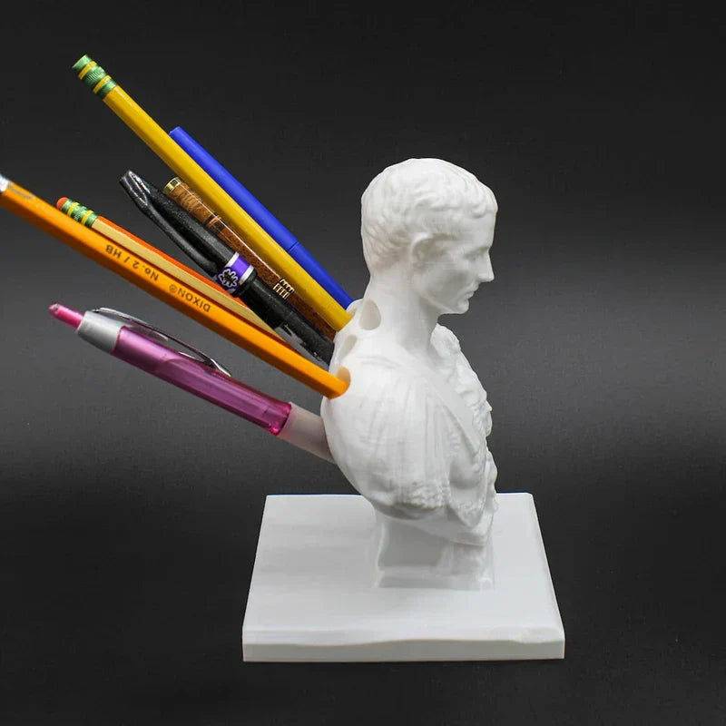NNEOBA Julius Caesar statue Office Desk Pen Holder-1