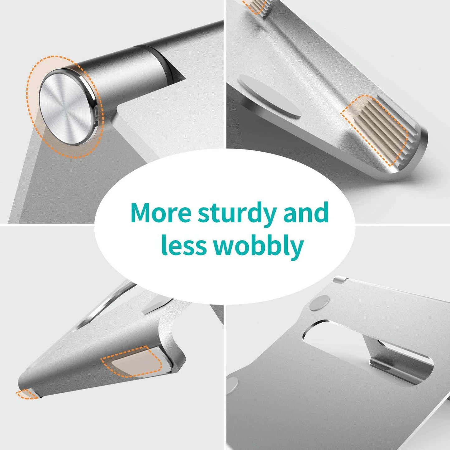 NNEIDS Foldable Laptop Stand - Aluminum Alloy Silver